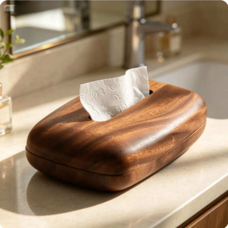 Agar Tissue Culture - Walnut Wood Tissue Box Cover with
