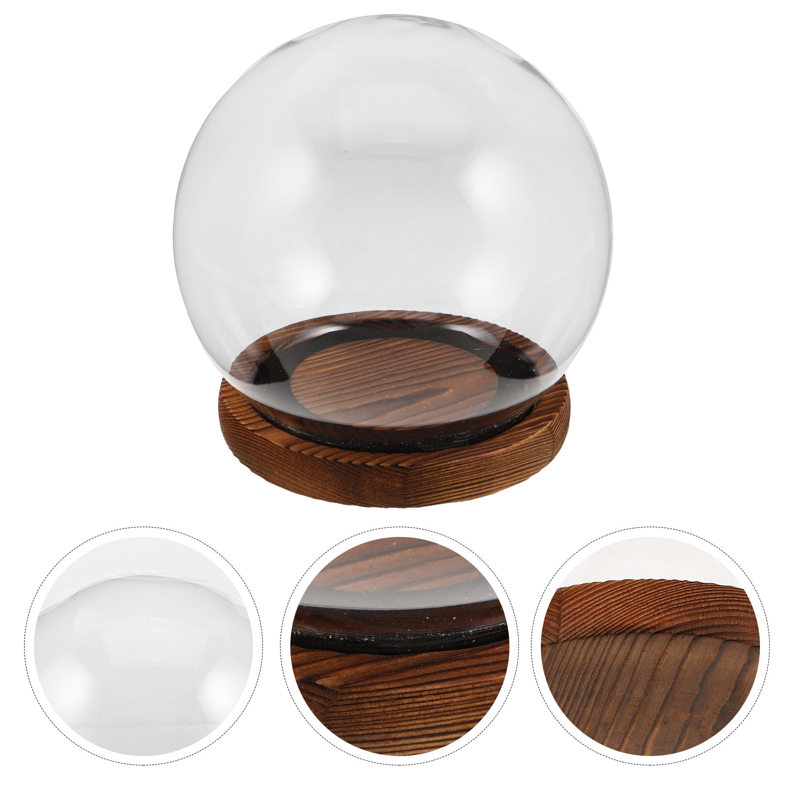 Plastic Dome Clear - Transparent Glass Dome with Base Clear