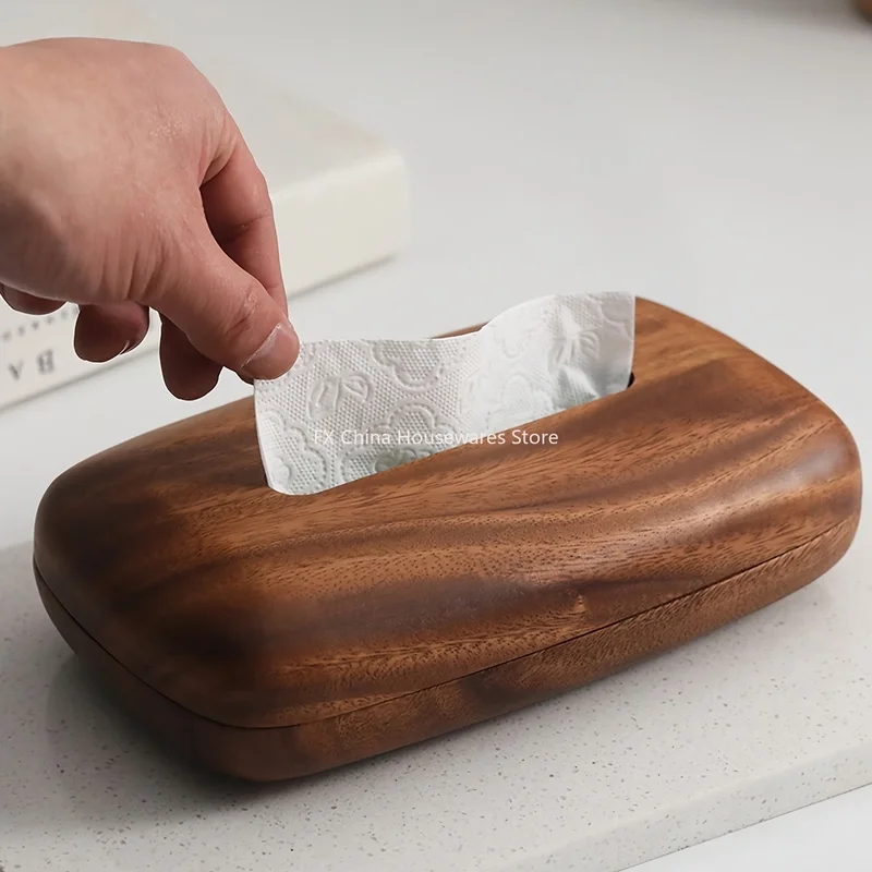 Walnut Wood Tissue Box Cover w - Agar Tissue Culture ulasan dan harga
