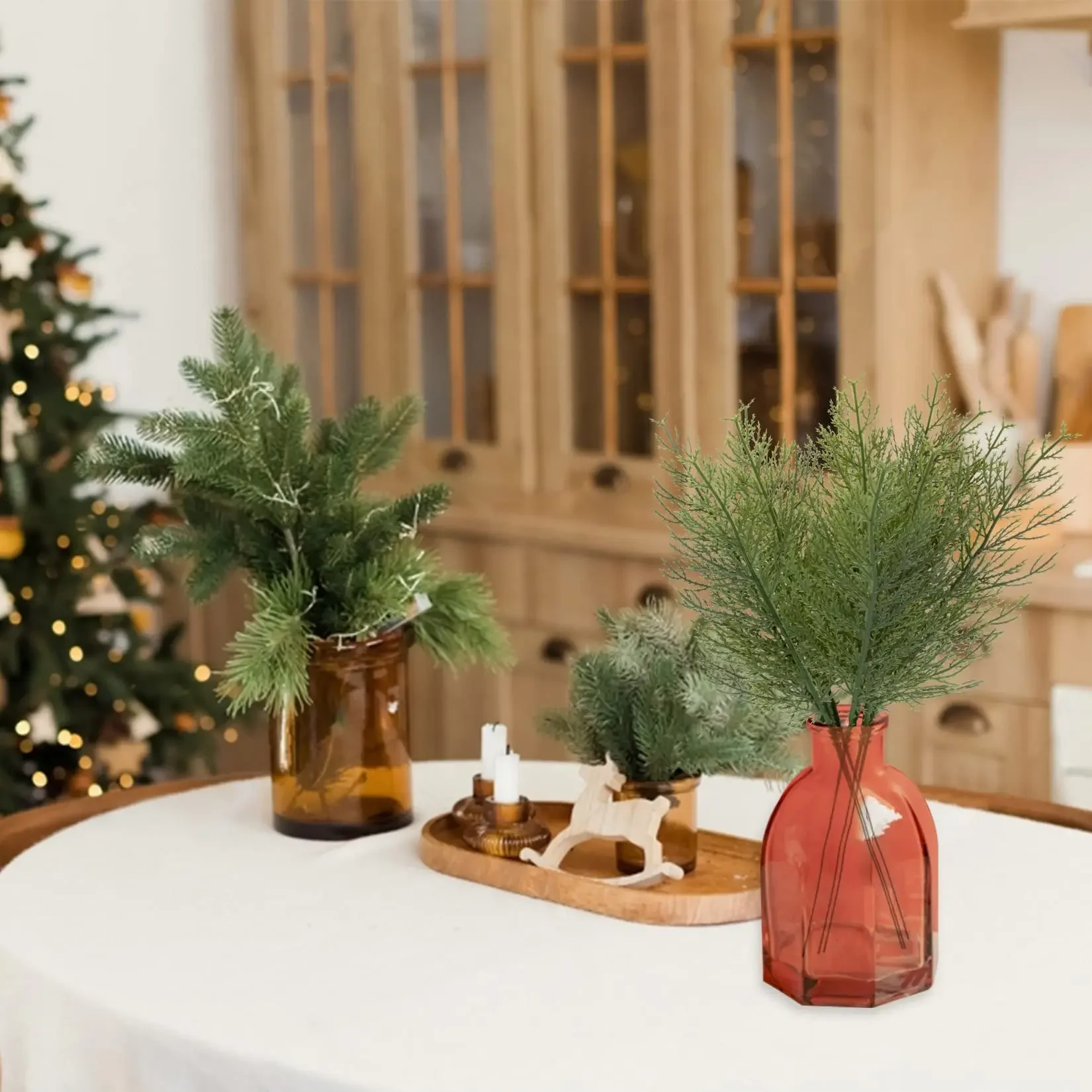 10pc Artificial Plants Pine Br - Sphagnum Moss Dry ulasan dan harga