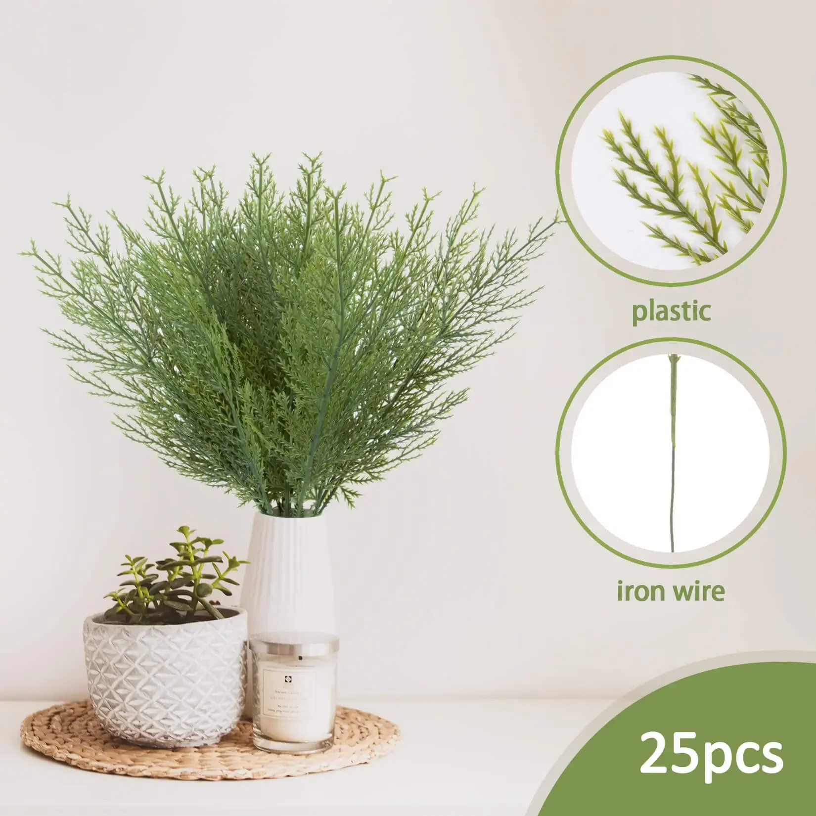 10pc Artificial Plants Pine Br - Sphagnum Moss Dry ulasan dan harga