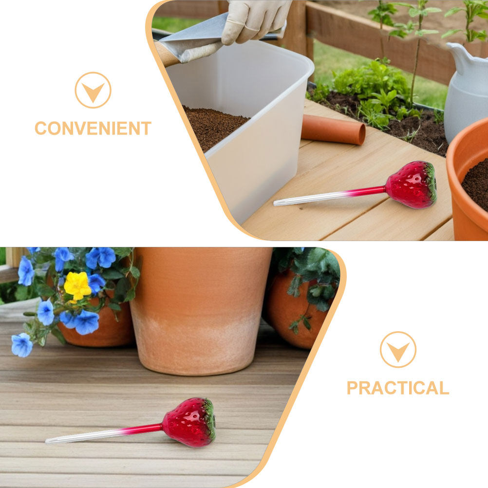 2Pcs Glass Strawberry Water Bu - Self Watering Insert ulasan dan harga