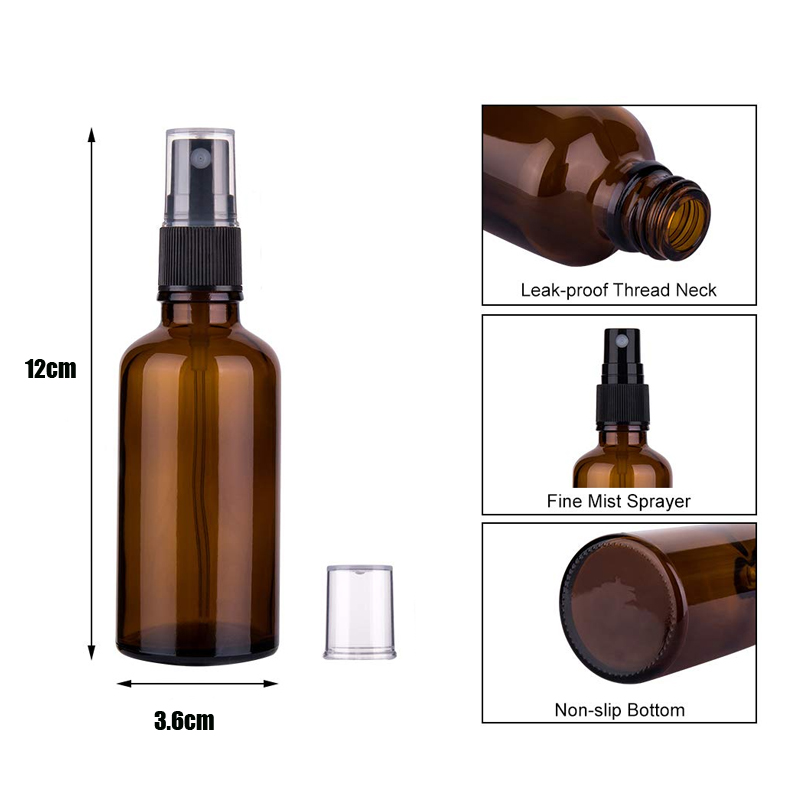4pcs 50ml Amber Glass Spray Bo - Misting Bottle Fine ulasan dan harga
