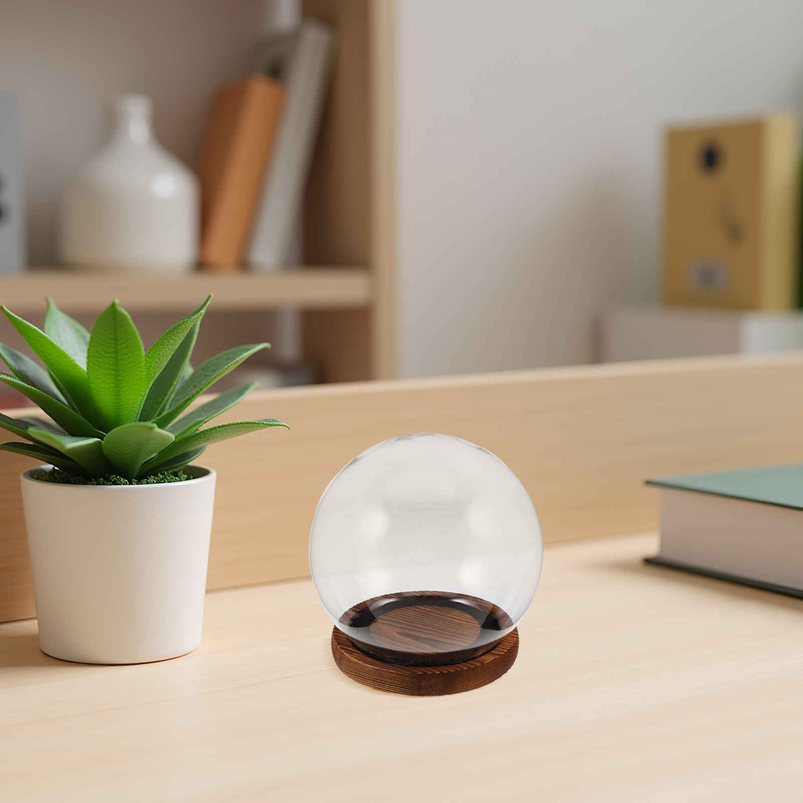 Transparent Glass Dome with Ba - Plastic Dome Clear ulasan dan harga